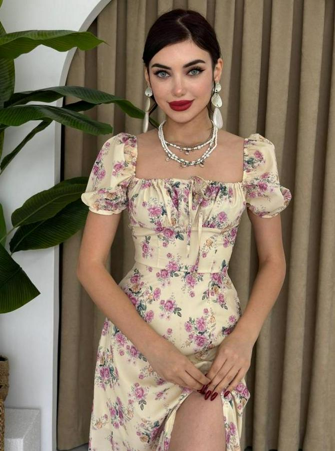 Zeze Balon Kol Elbise