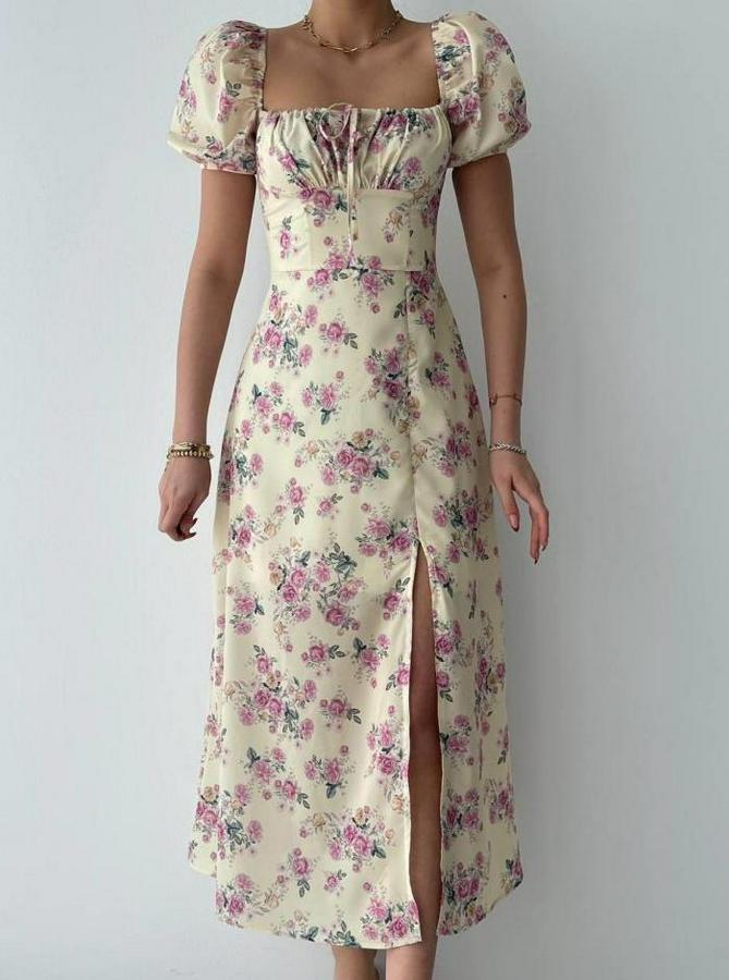 Zeze Balon Kol Elbise