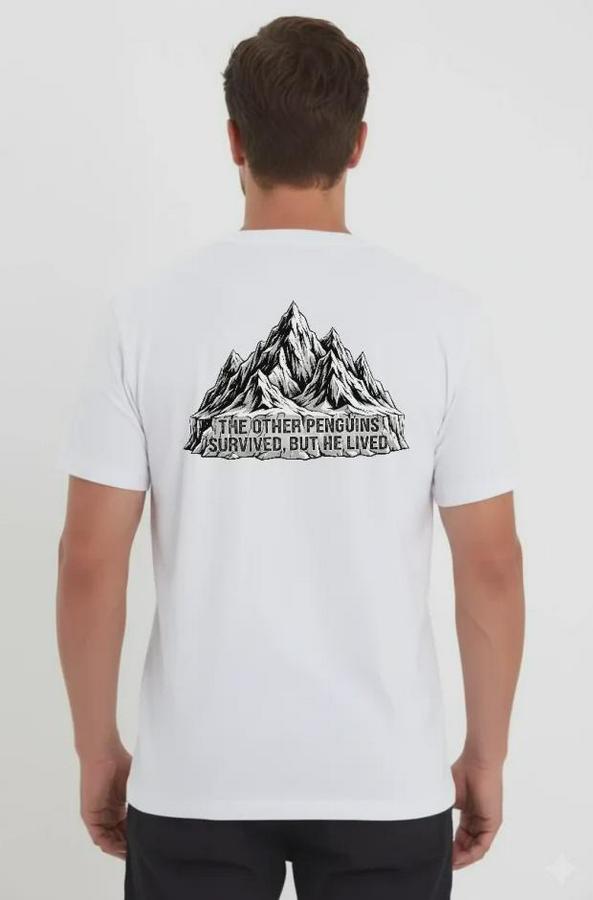 Nihilist Penguen Temalı Oversize Bisiklet Yaka Tişört
