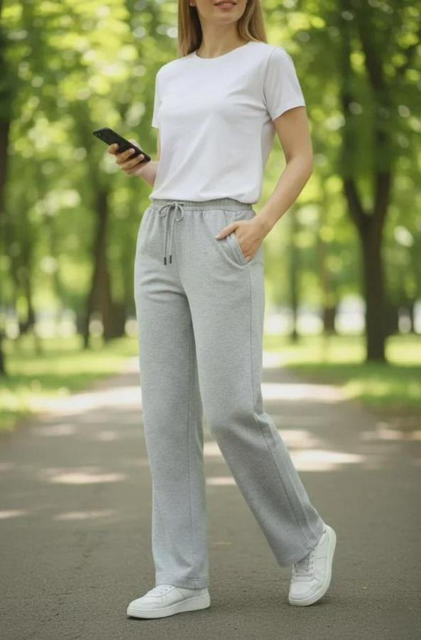 Düz Paça Beli Lastikli Ipli Günlük Spor Eşofman Altı Rahat Fit