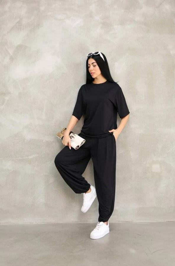 Osy Modal Yumuşak Dokulu Kumaş Oversize Bisiklet Yaka T-Shirt Jogger Eşofman Altı Eşofman Takımı