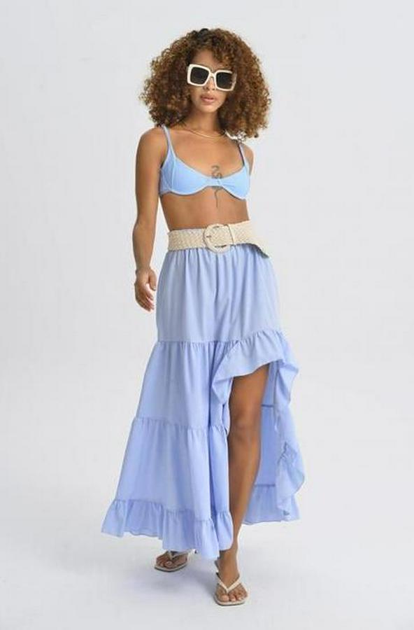 Audrey Fıfrlı Yırtmaç Detay Etek 4037