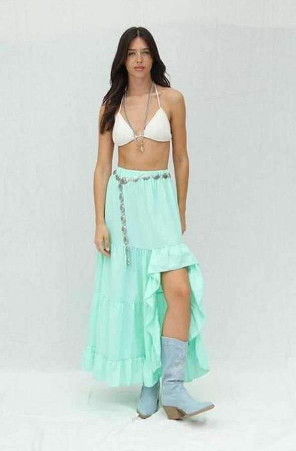 Audrey Fıfrlı Yırtmaç Detay Etek 4037