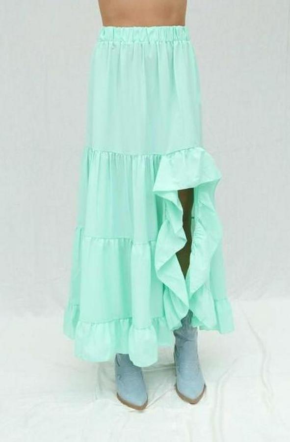 Audrey Fıfrlı Yırtmaç Detay Etek 4037