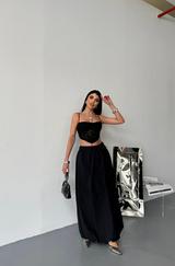 Bel Lastikli Balon Etek Şanel Boy Soft Kumaş