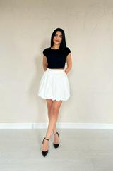 Beyaz Poplin Balon Etek