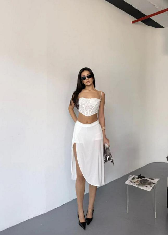 Çepli Şortlu Yırtmaçlı Etek