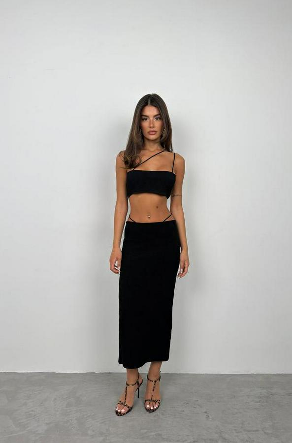 Ip Detay Dokulu Maxi Etek