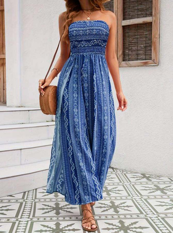 Yakası Gipe Detaylı Önden Yırtmaç Detaylı Desenli Süprem Pantolon Etek