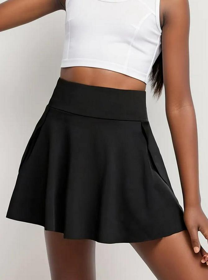 Yüksek Bel Cepli Sandy Short Etek