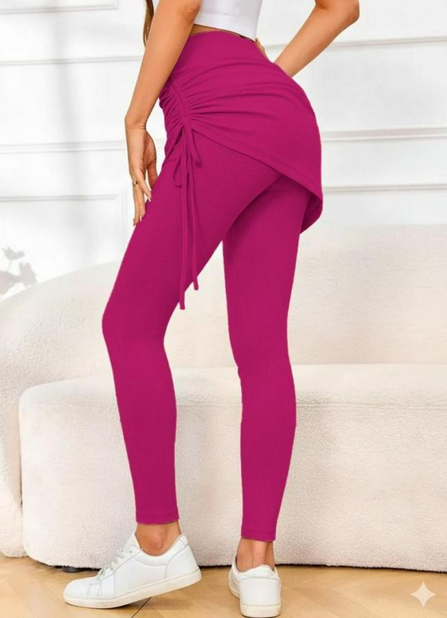 Yüksek Bel Yandan Büzgülü Alttan Uzun Kaşkorse Tayt Etek