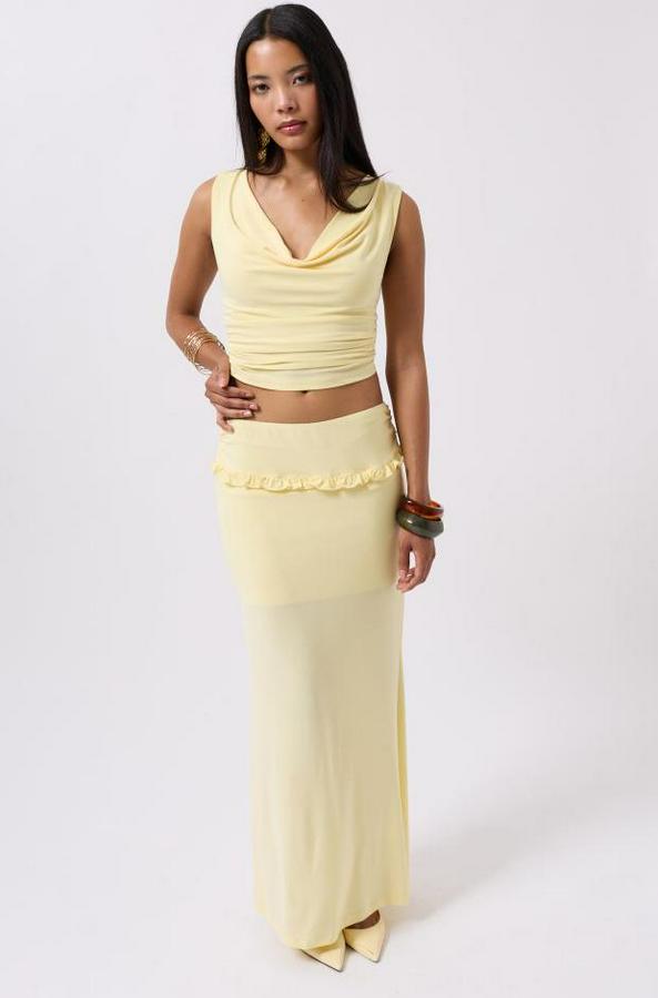 Katlama Bel Detay Maxi Etek