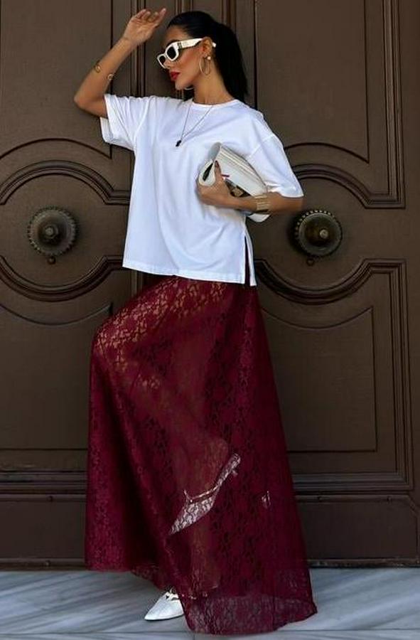 Maxi Dantel Etek 4047