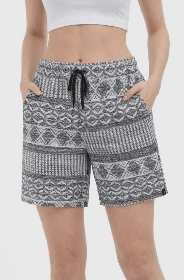 Etnik Desenli Dokuma Şort Lastikli Bel Bağcıklı Cepli Yazlık