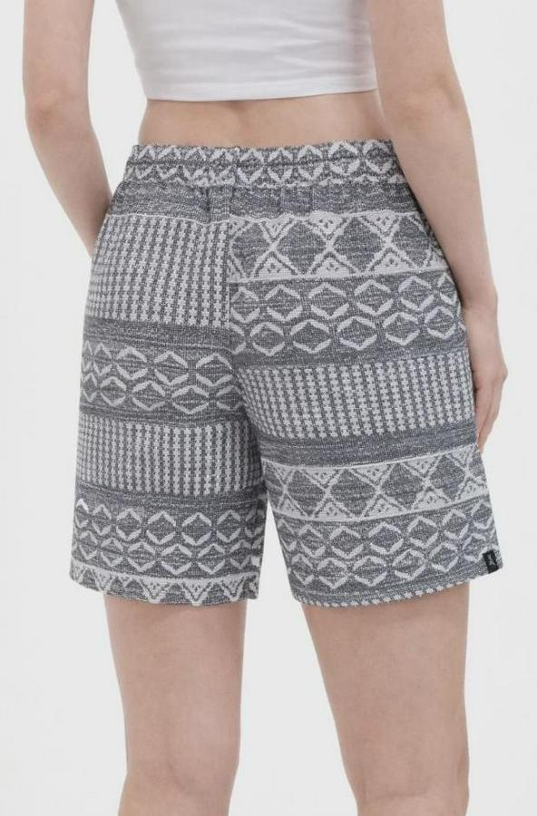 Etnik Desenli Dokuma Şort Lastikli Bel Bağcıklı Cepli Yazlık
