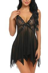 Siyah Tül Babydoll Gecelik 