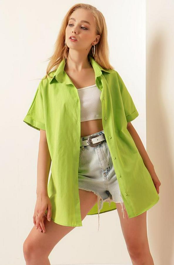 Oversize Kısa Kollu Gömlek