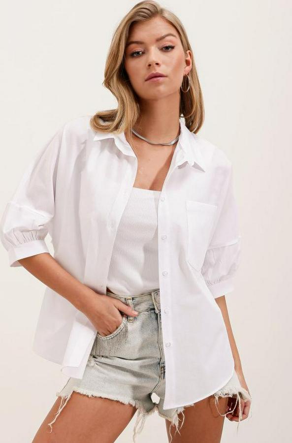 Oversize Kısa Kol Basic Gömlek