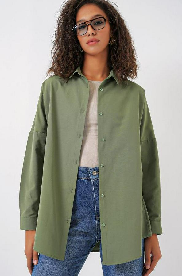 Oversize Uzun Basic Gömlek