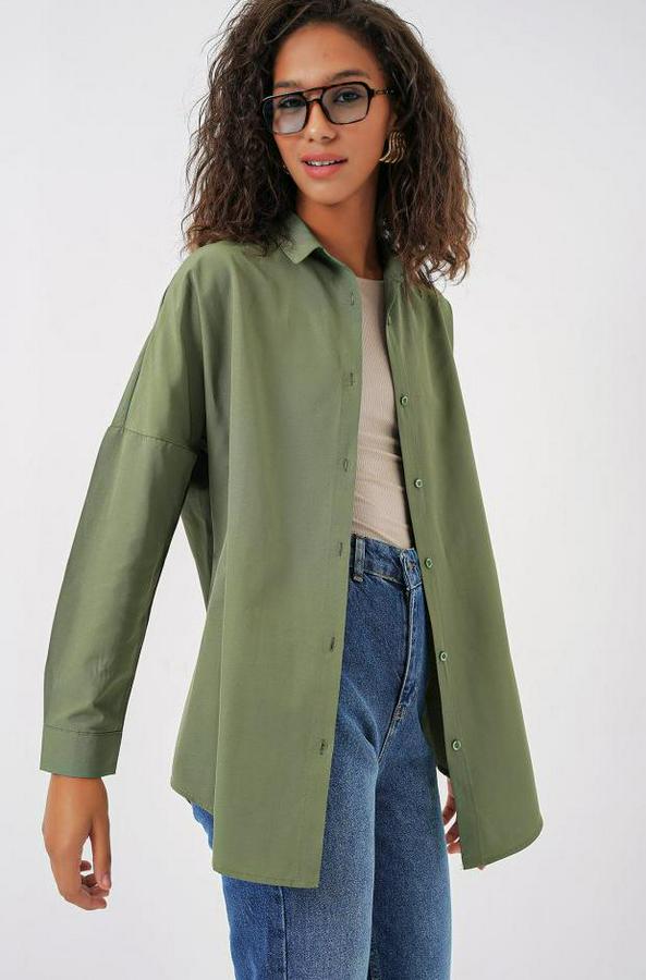 Oversize Uzun Basic Gömlek