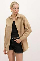 Oversize Uzun Basic Gömlek