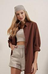 Oversize Uzun Basic Gömlek