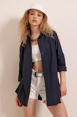 Oversize Uzun Basic Gömlek