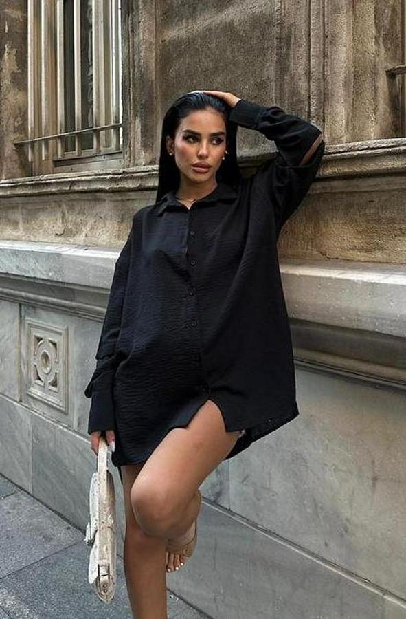 Alina Kol Cut Out Keten Gömlek 3252-08