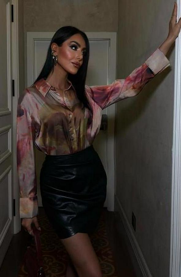 Batik Desenli Saten Gömlek 3445