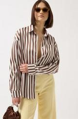 Çizgili Saten Gömlek
