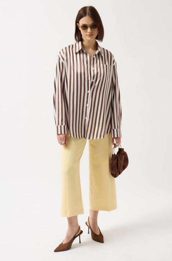 Çizgili Saten Gömlek