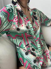 Desenli Oversize Gömlek