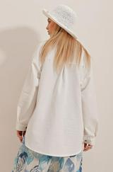Keten Kumaş Oversize Gömlek