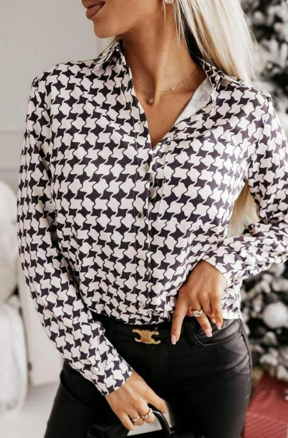 Metal Düğme Ve Cep Detay Moskrep Gömlek