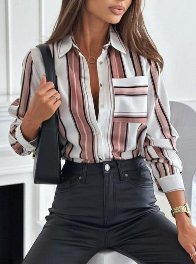 Uzun Kol Cep Detay Dijital Baskılı Mosskrep Kumaş Gömlek