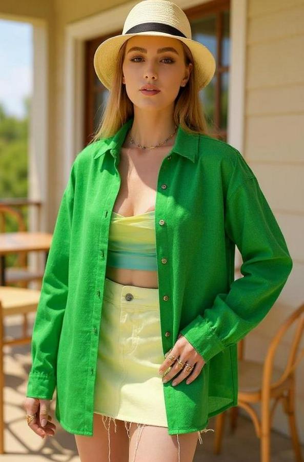 Uzun Kollu Oversize Gömlek