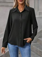 Uzun Kollu Yakalı Önden Düğmeli Aerobin Gömlek