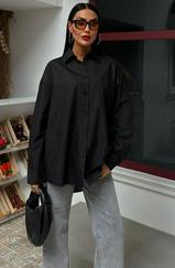 Klasik Oversize Poplin Gömlek 3421