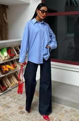 Klasik Oversize Poplin Gömlek 3421