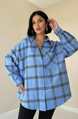 Mavi Ekose Desenli Gömlek