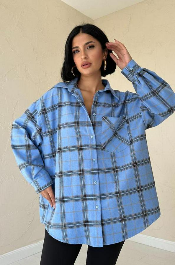 Mavi Ekose Desenli Gömlek