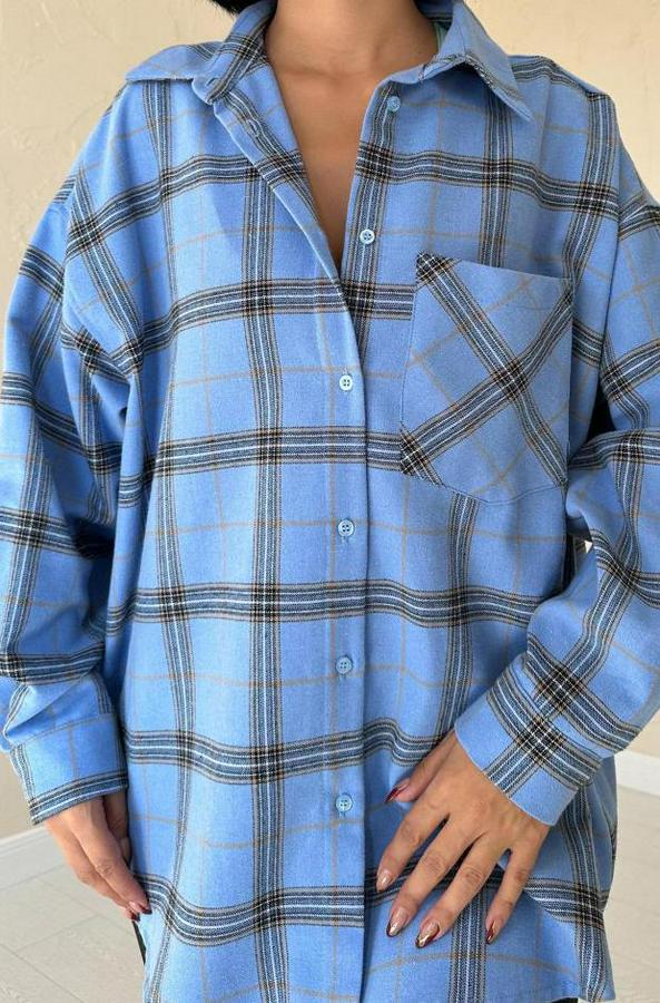 Mavi Ekose Desenli Gömlek