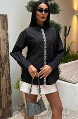 Önü Şerit Taşlı Gömlek 3448