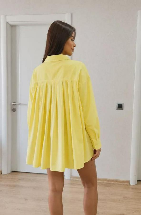 Oversize Pens Detaylı Cepli Yırtmaçlı Rahat Kalıp Poplin Gömlek