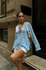 Poulina Flamlı Keten Gömlek 3257-08