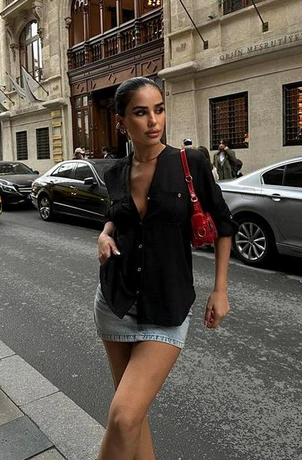 Poulina Flamlı Keten Gömlek 3257-08