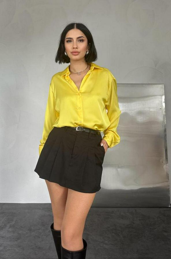 Sarı Saten Gömlek