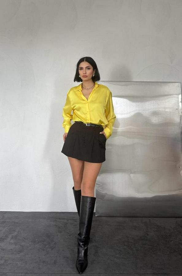 Sarı Saten Gömlek