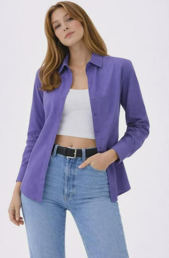 Uzun Kollu Gömlek Düğmeli Klasik Yaka Günlük Ve Ofis Şıklığına Uygun