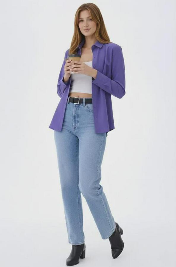 Uzun Kollu Gömlek Düğmeli Klasik Yaka Günlük Ve Ofis Şıklığına Uygun